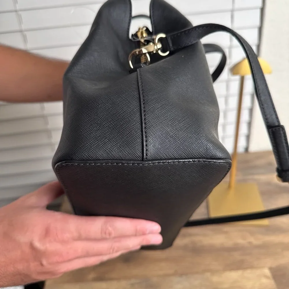 Kate Spade Laurel Way Evangelie Black Saffiano Leather Satchel Bag WKRU3930